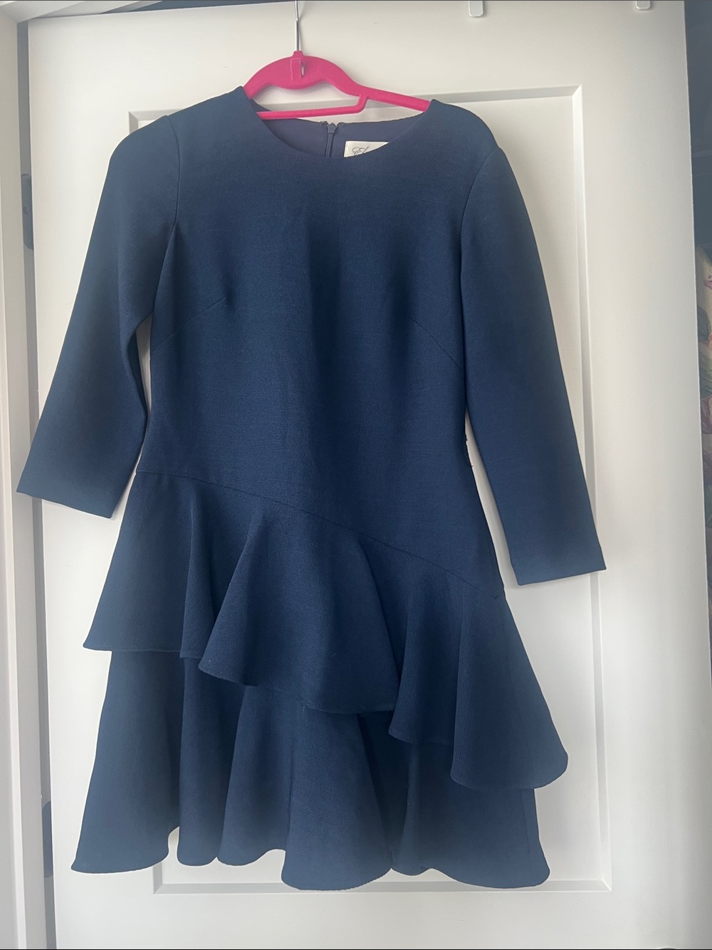 Eliza J navy blue ruffle dress 6 petite